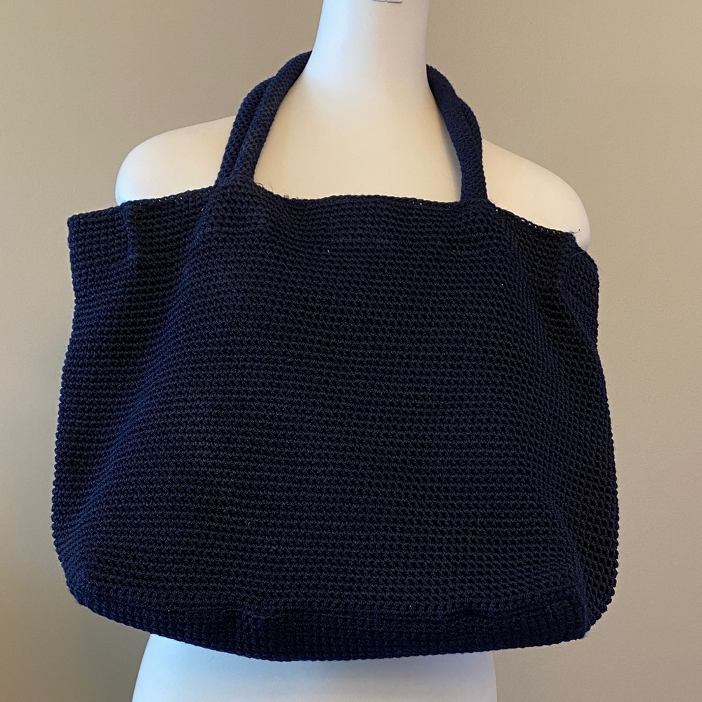 The Sak Navy Crochet Tote Bag
